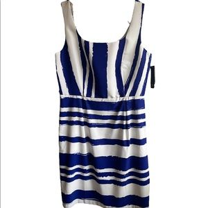 (NWT) Vintage AB Studio Blue and White Striped Mini All Occasion Dress